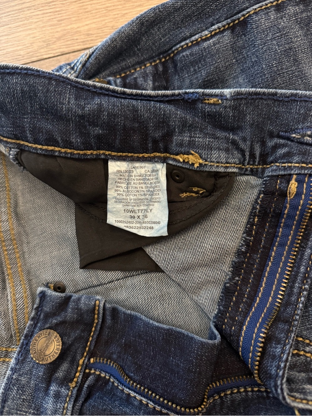 Wrangler Retro Slim Boot Cowboy Dark Wash 10WLT77LY Men Size: 30x36 Denim Jeans - Picture 8 of 11